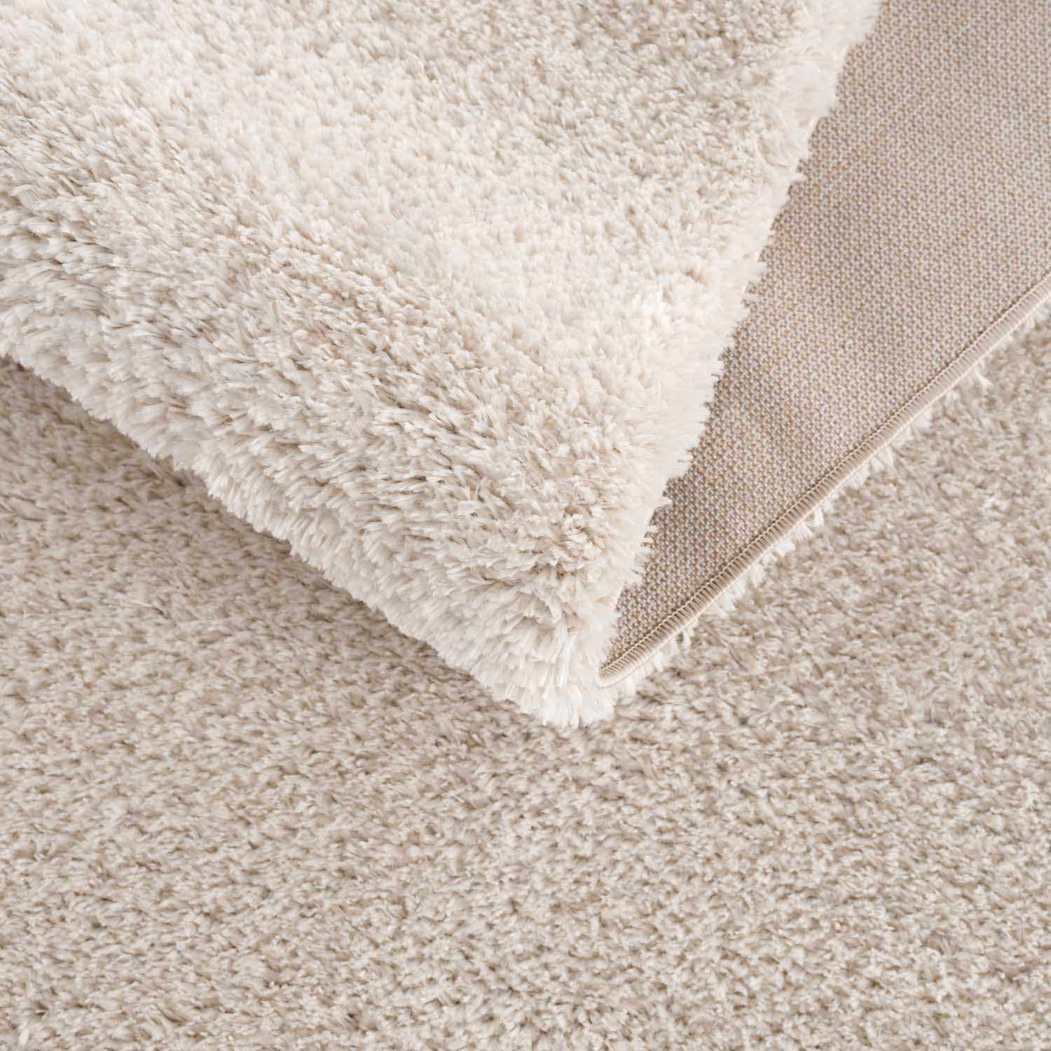 Velora Light Beige Wavy Abstract Modern Minimalist Polyester Machine Woven Area Rug - Clearance - Ornate Home