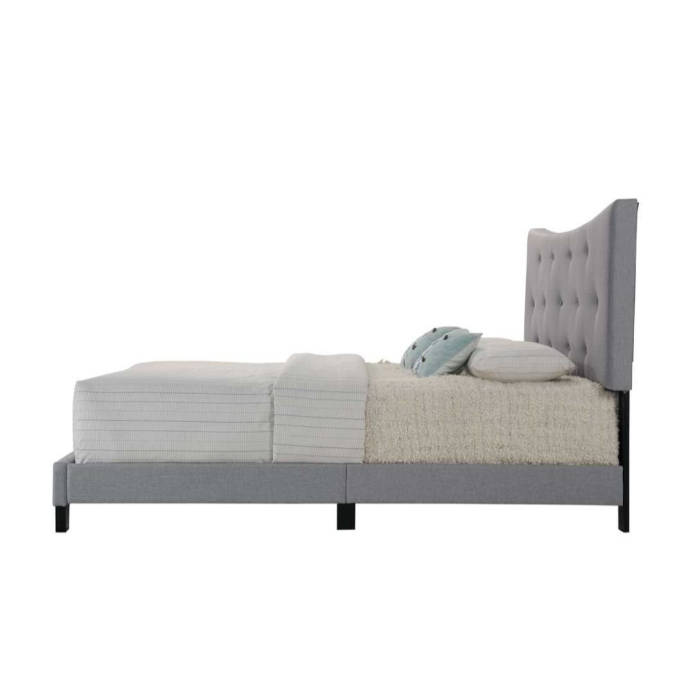 Venacha Gray Fabric Upholstered Queen Bed - Ornate Home