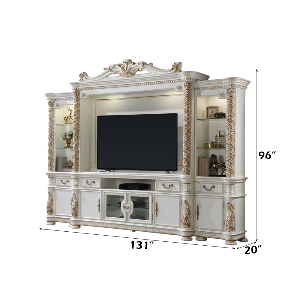Vendome Antique Pearl Entertainment Center - Ornate Home