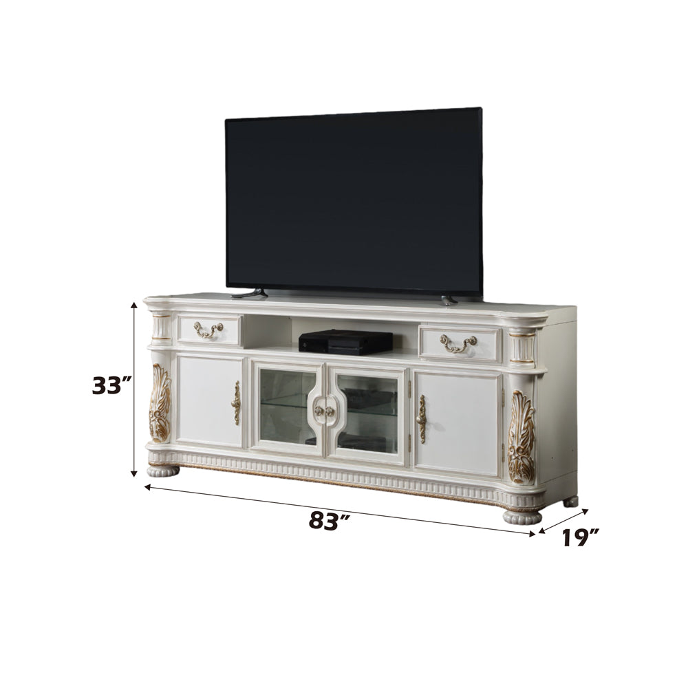 Vendome Antique Pearl TV Stand - Ornate Home