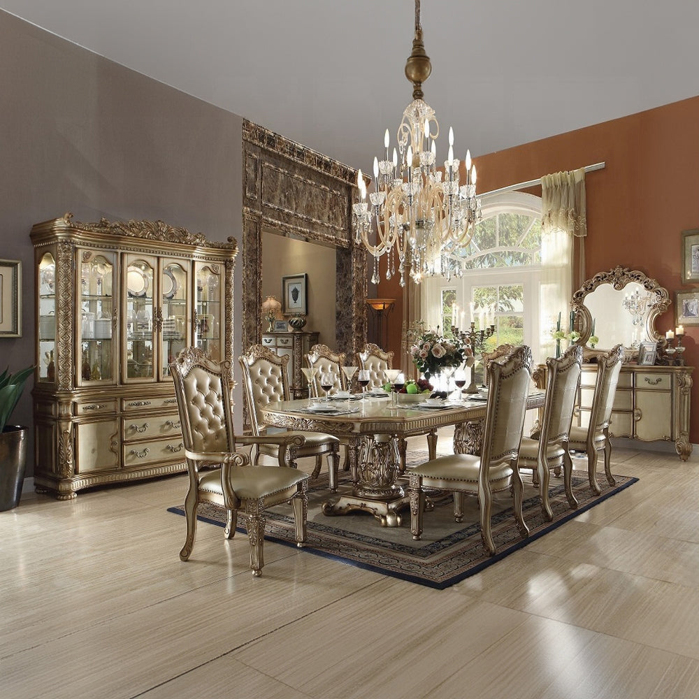 Vendome Bone & Gold Patina Arm Chair (Set of 2) - Ornate Home