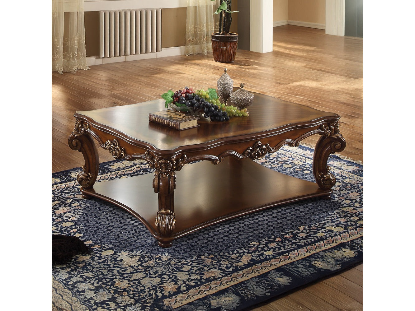 ACME Vendome Cherry Rectangular Coffee Table | Ornate Home