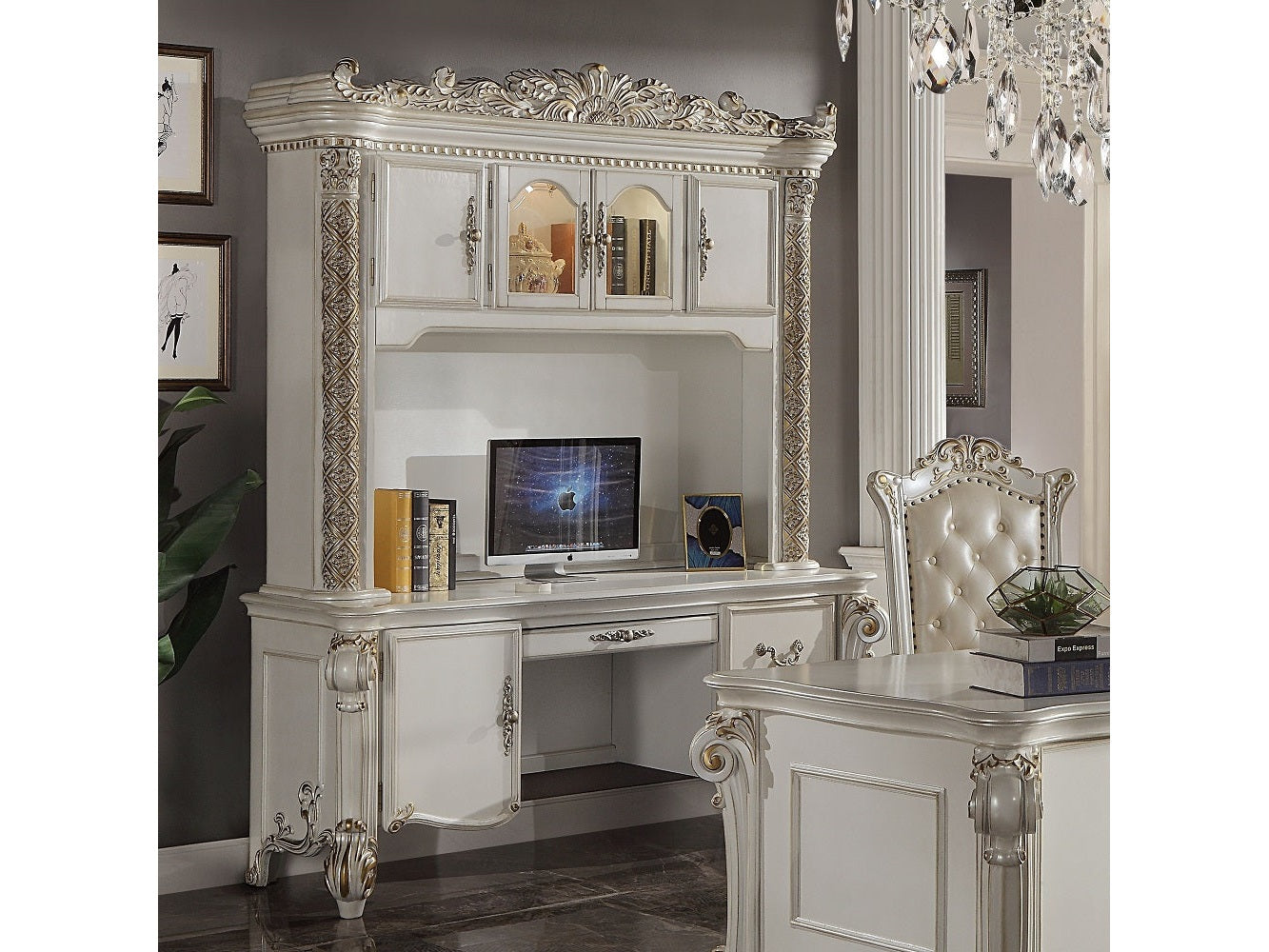Vendome Computer Desk & Hutch - Ornate Home