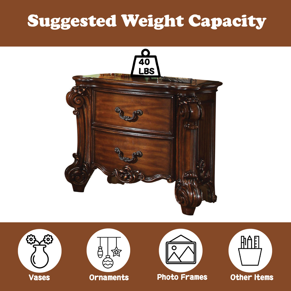 Vendome Nightstand in Cherry - Ornate Home