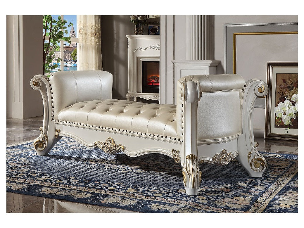 Vendome Synthetic Leather Bench - Ornate Home