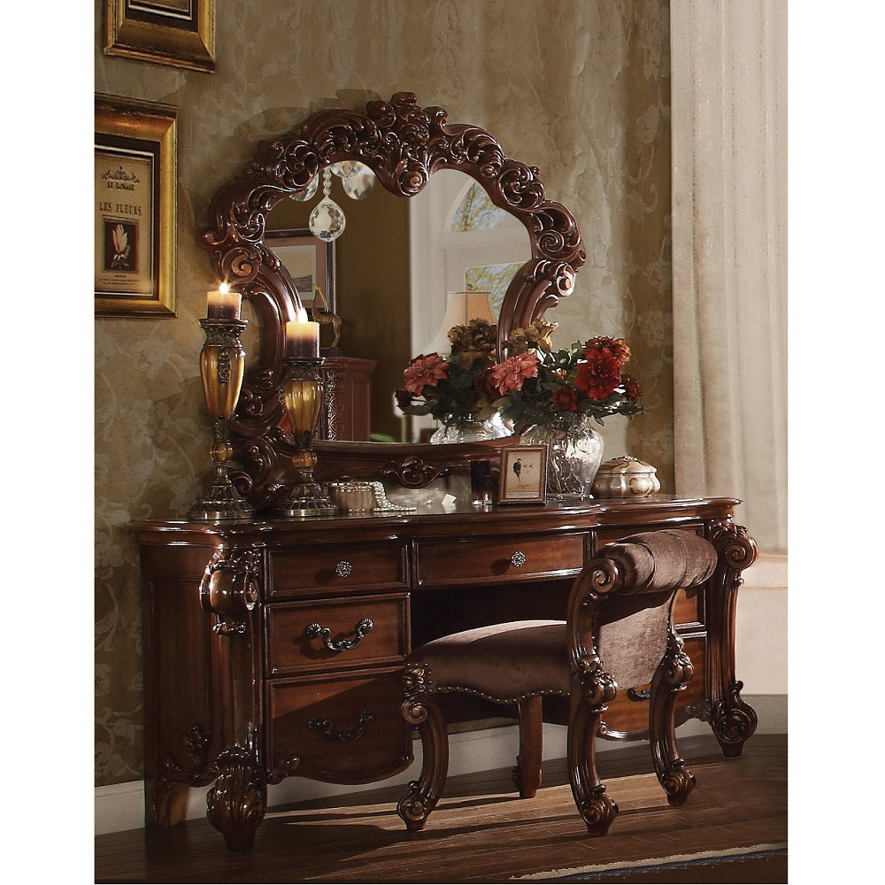 Vendome Vanity Stool in Cherry - Ornate Home