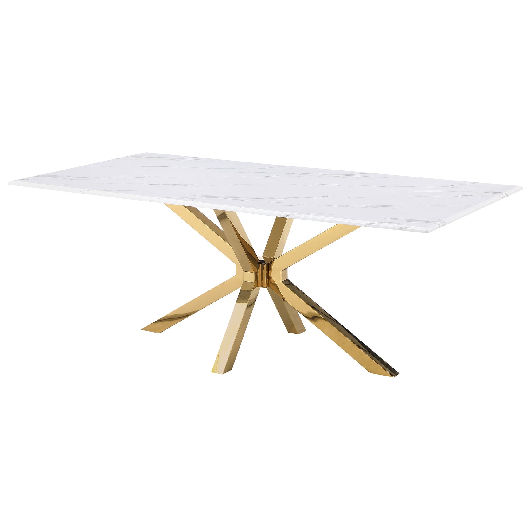 Venera White Faux Marble Dining Room Table - Ornate Home