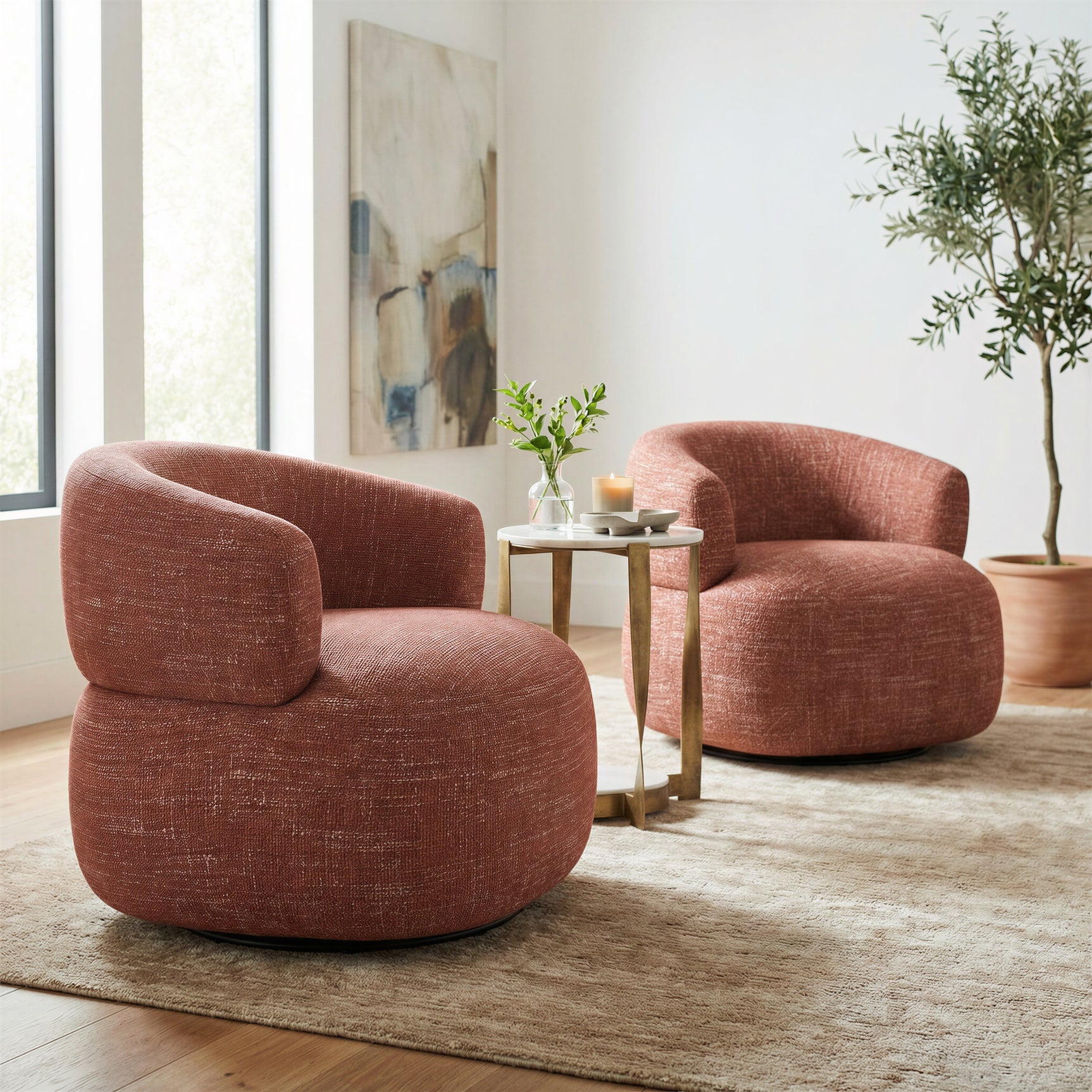Venezia Brown Swivel Chair - Ornate Home