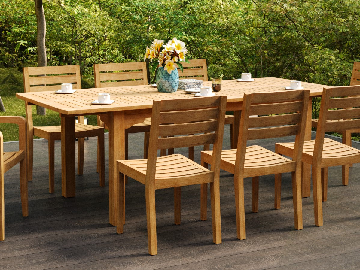 Venice Teak Outdoor Dining Stacking Chair (Set of 2) - Ornate Home