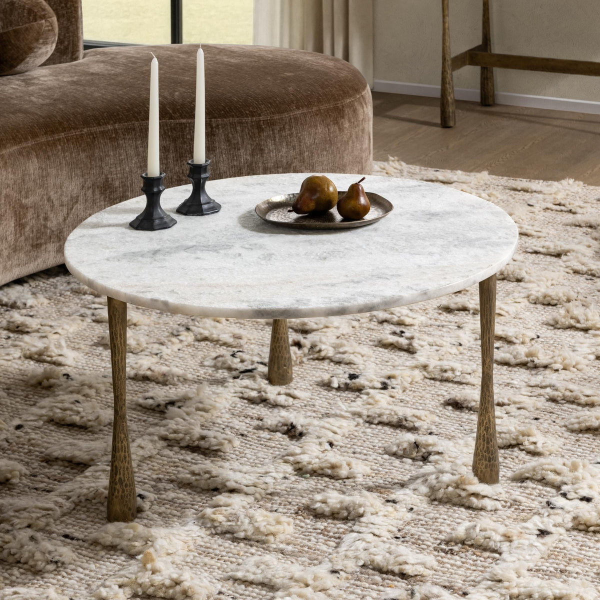 Venicia White Sage 32" Round Coffee Table