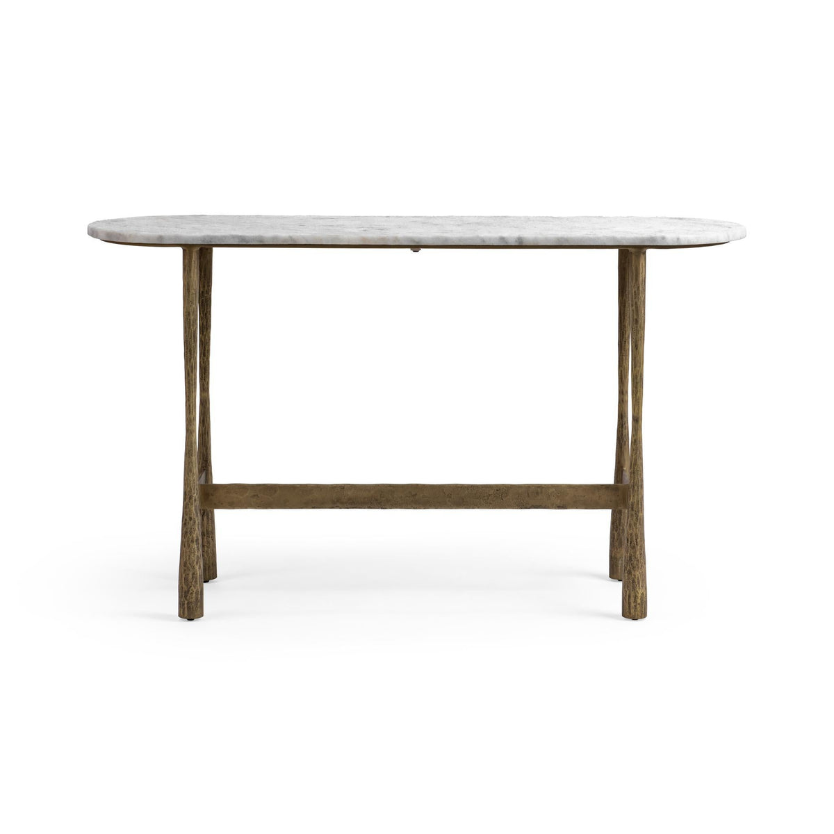 Venicia White Sage 52" Oval Console Table