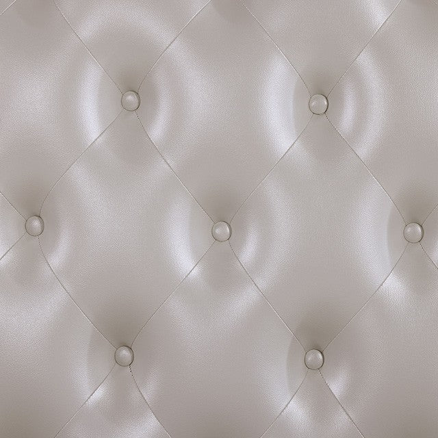 Ventresca White Leatherette Queen Bed - Ornate Home