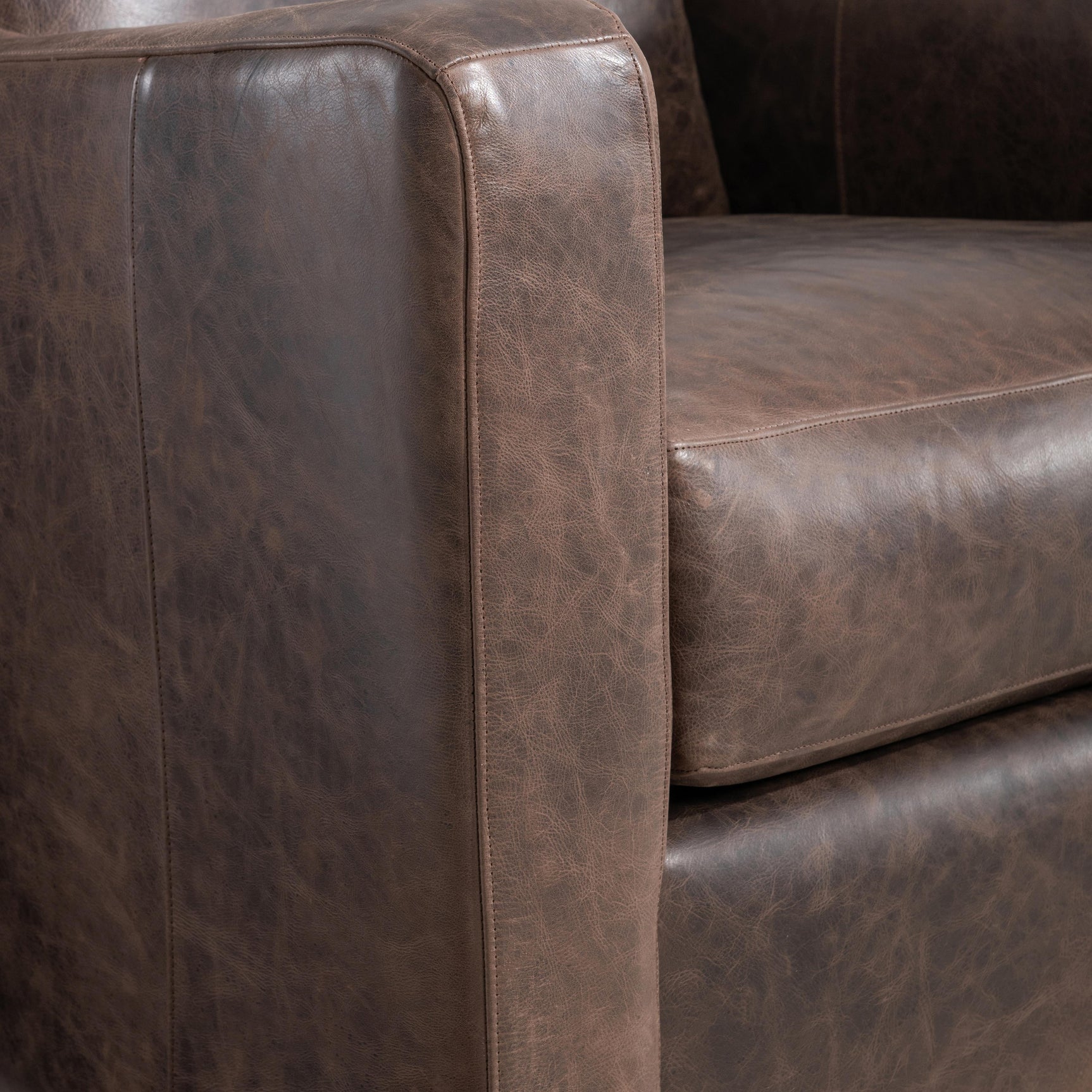 Ventura Brown Leather Swivel Chair - Ornate Home