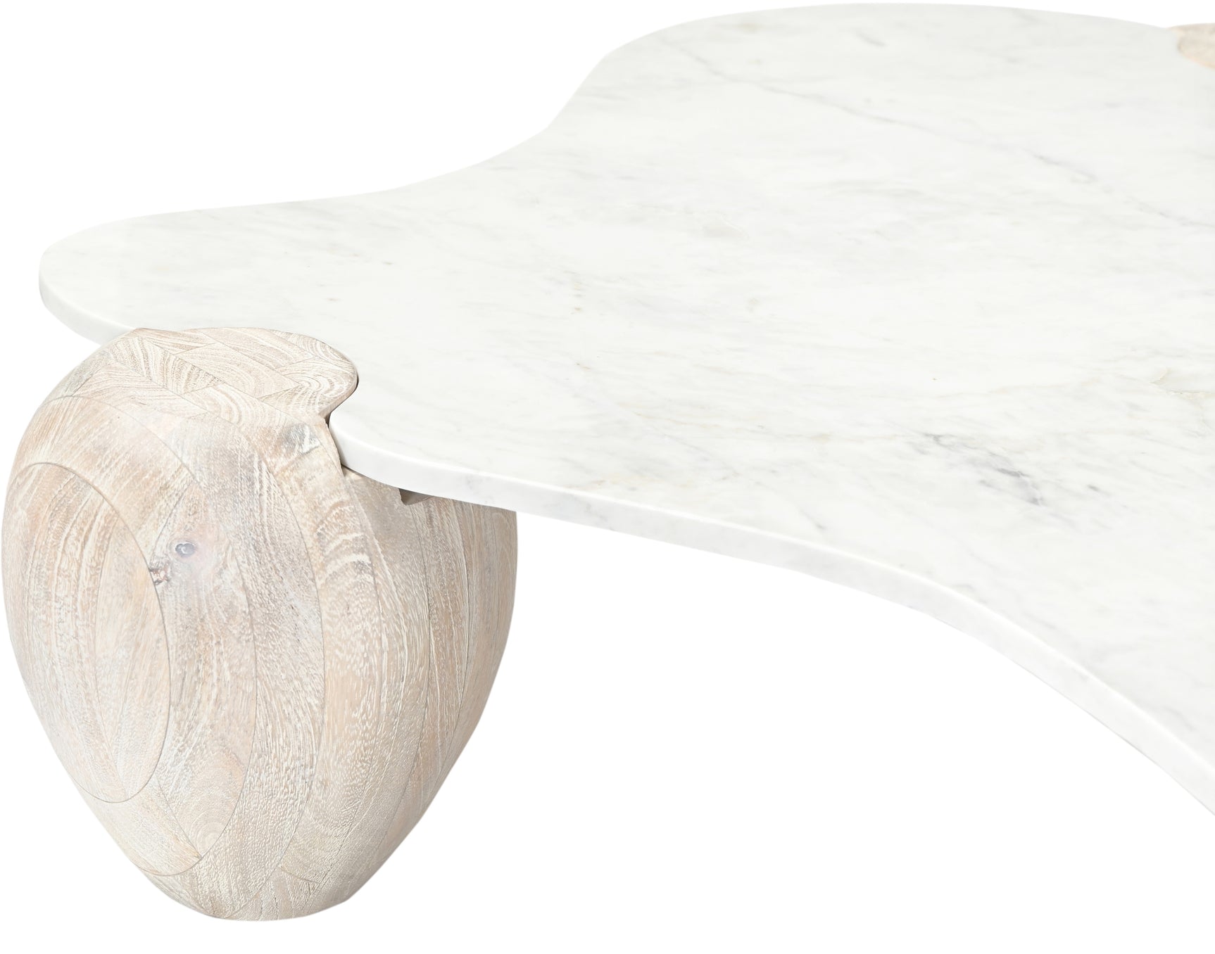 Ventura White And Acacia Wood Coffee Table - Ornate Home