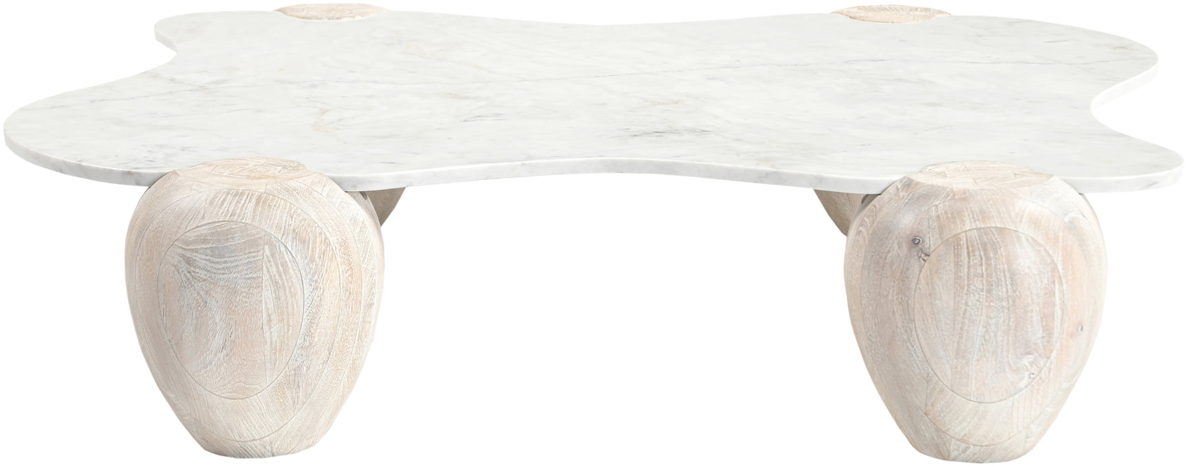 Ventura White And Acacia Wood Coffee Table - Ornate Home