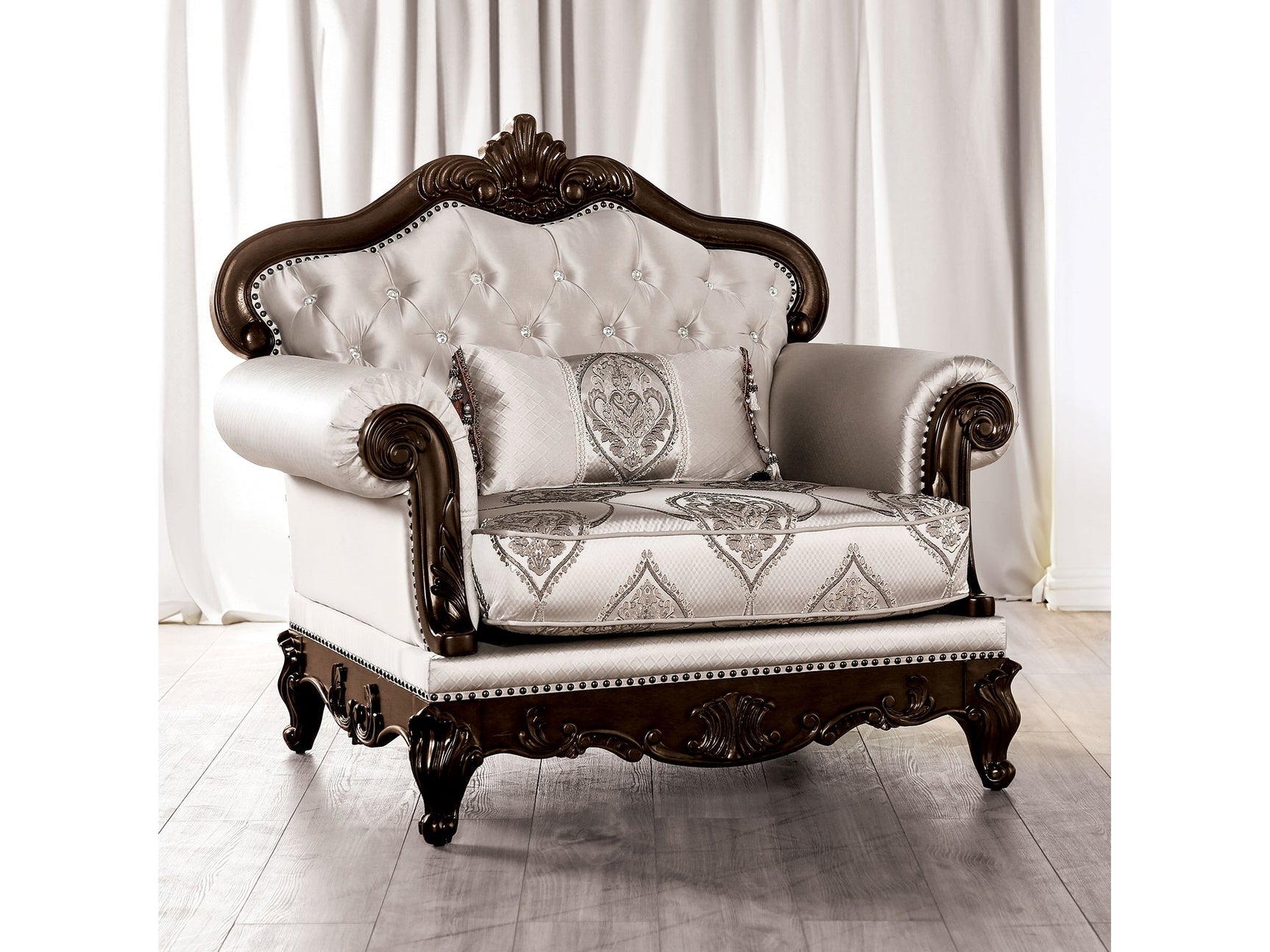 Veracruz Dark Cherry/Beige Chair - Ornate Home