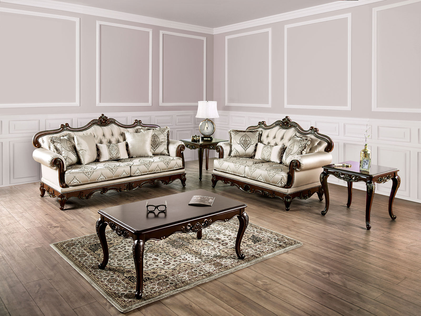 Veracruz Dark Cherry/Beige Sofa - Ornate Home