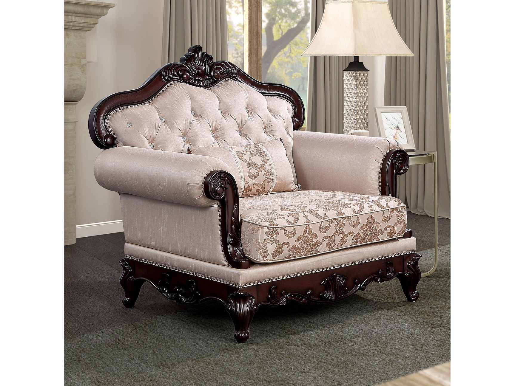 Veracruz Dark Cherry/Light Brown Chair - Ornate Home
