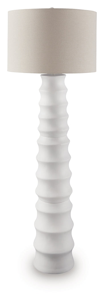 Veraleigh White Poly Floor Lamp - Ornate Home