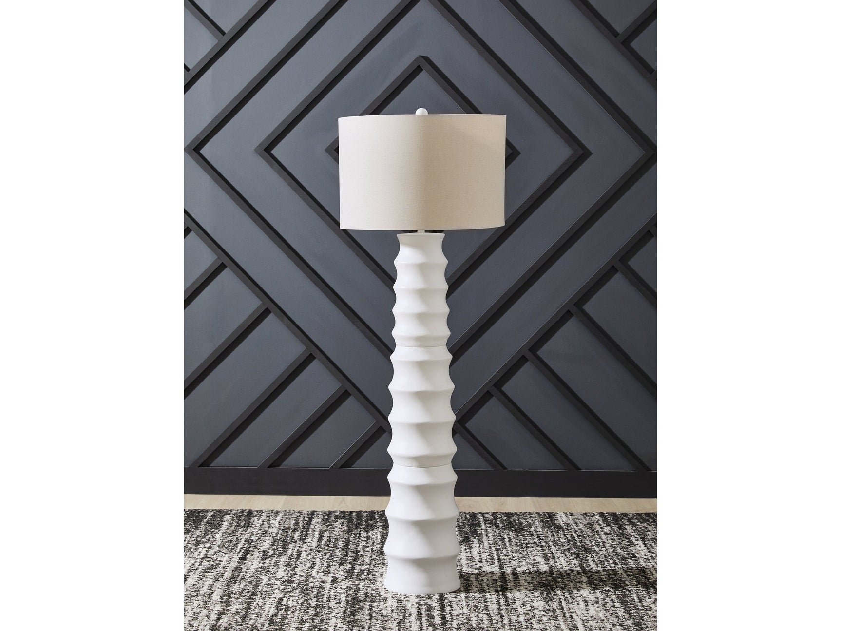 Veraleigh White Poly Floor Lamp - Ornate Home