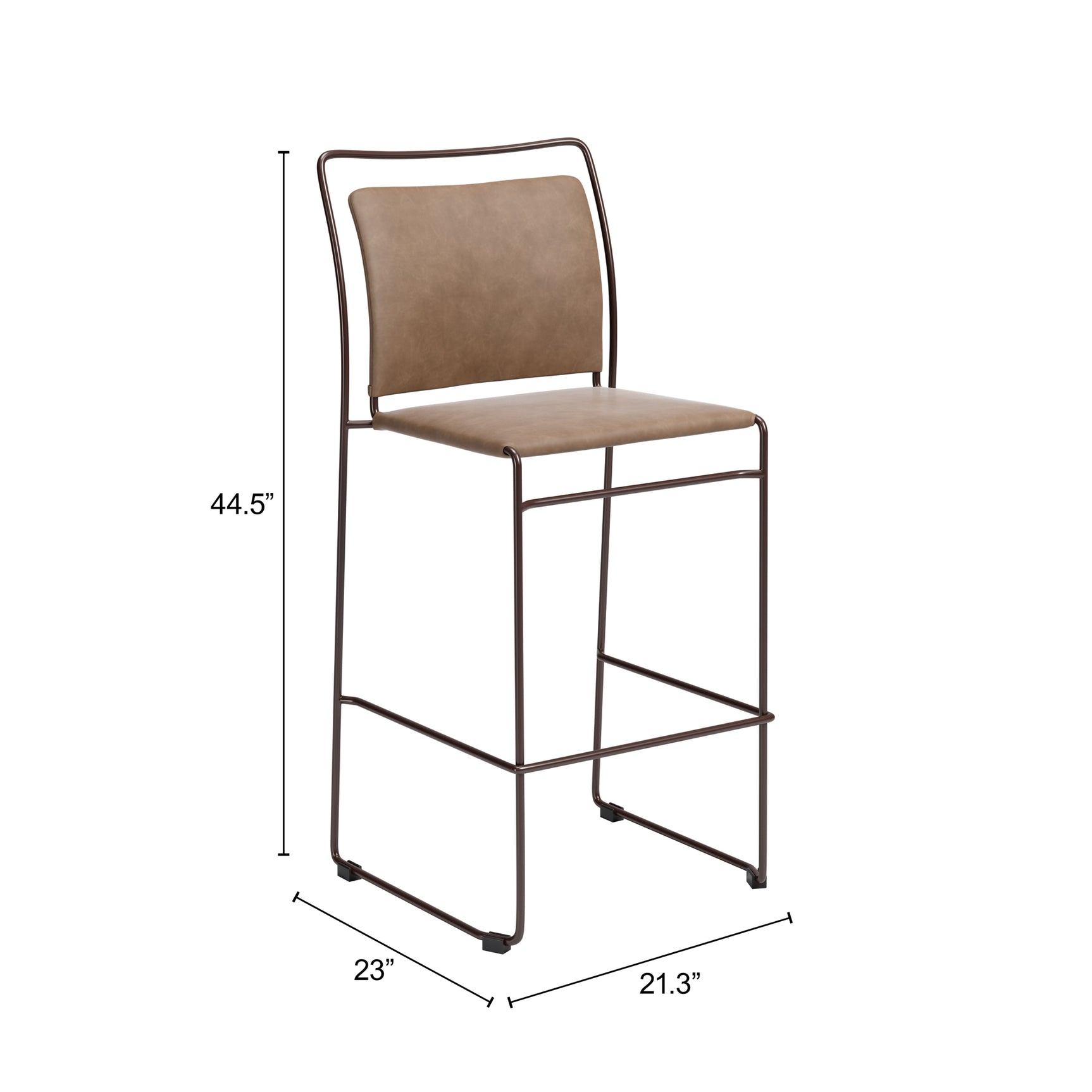 Verbena Brown Barstool (Set of 2) - Ornate Home