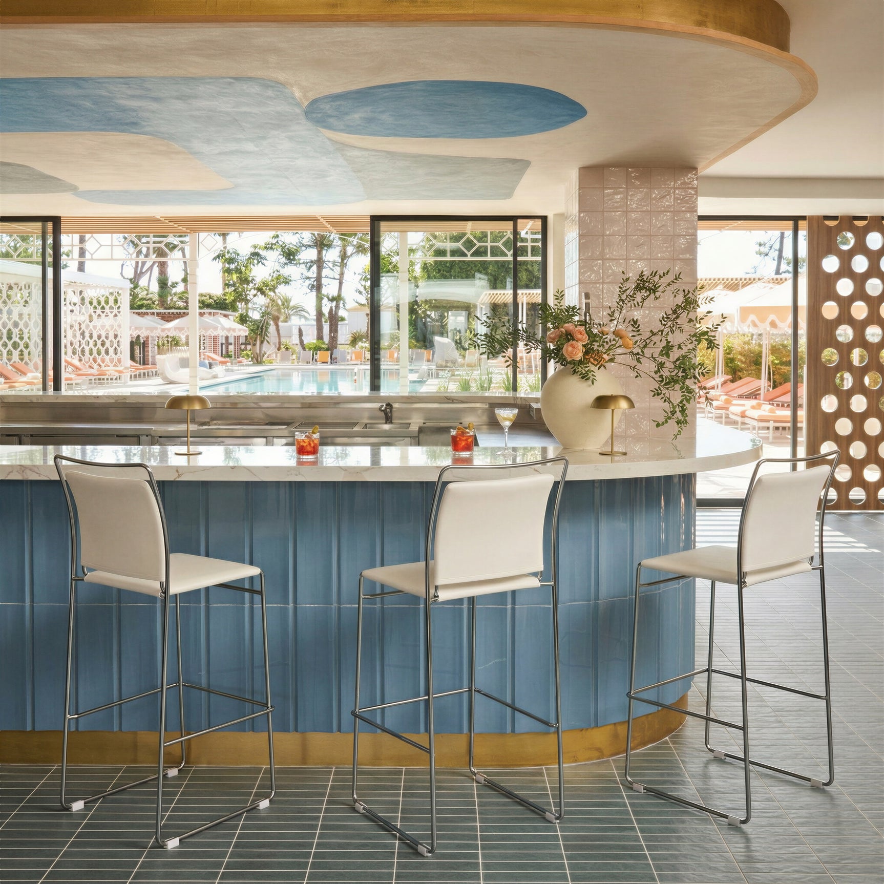 Verbena Cream Barstool (Set of 2) - Ornate Home