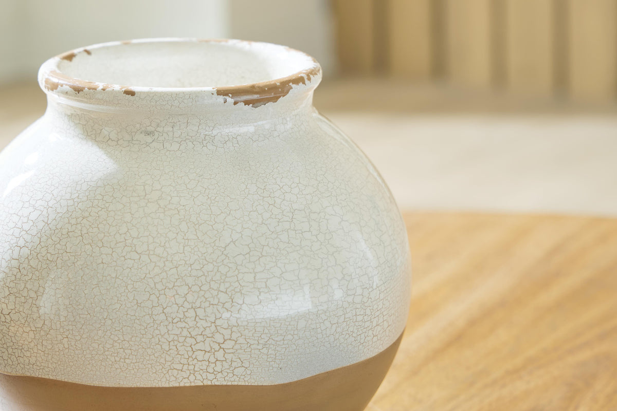 Vercott Cream/Tan 10" Vase