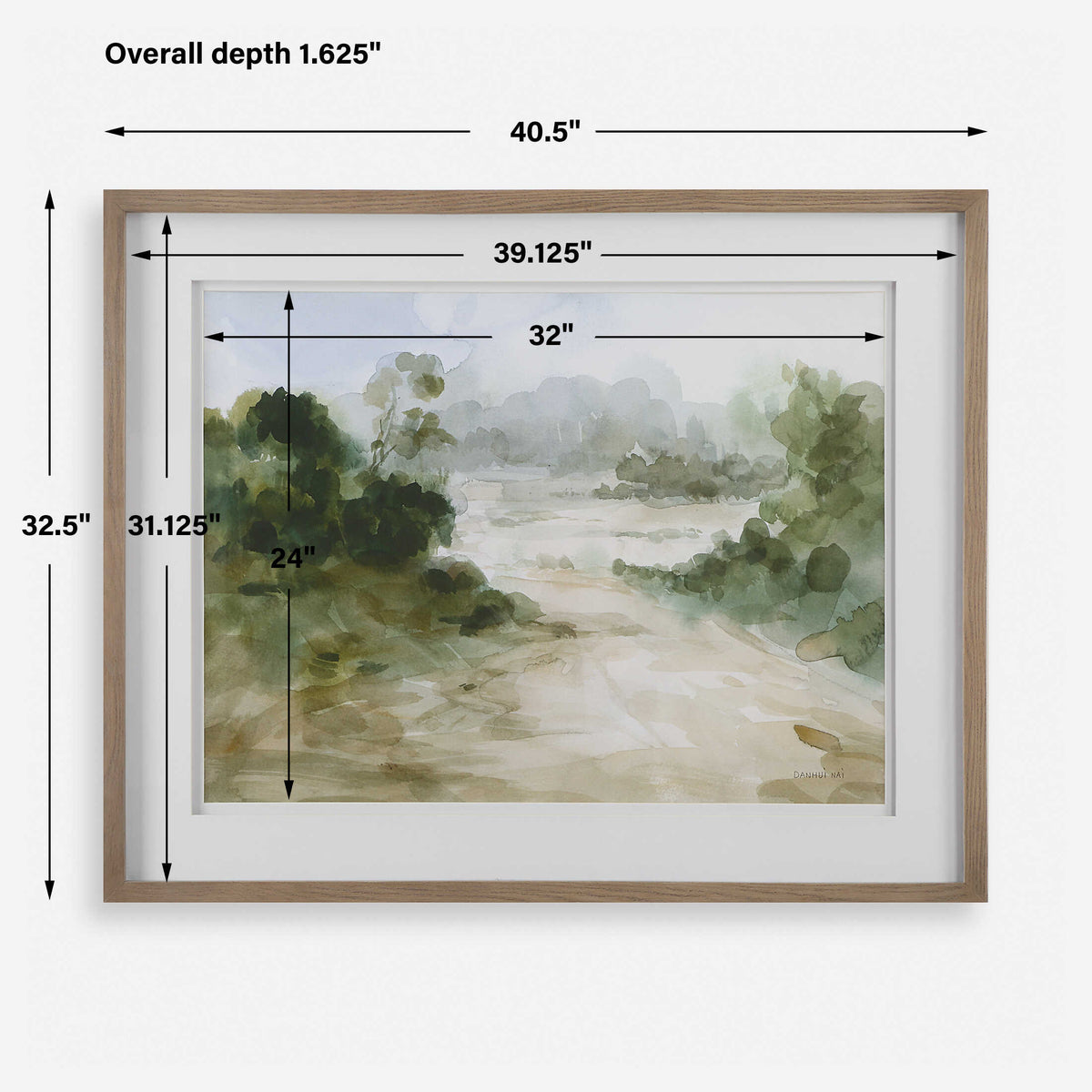 Verdant Multicolor Watercolor Landscape Print - Ornate Home