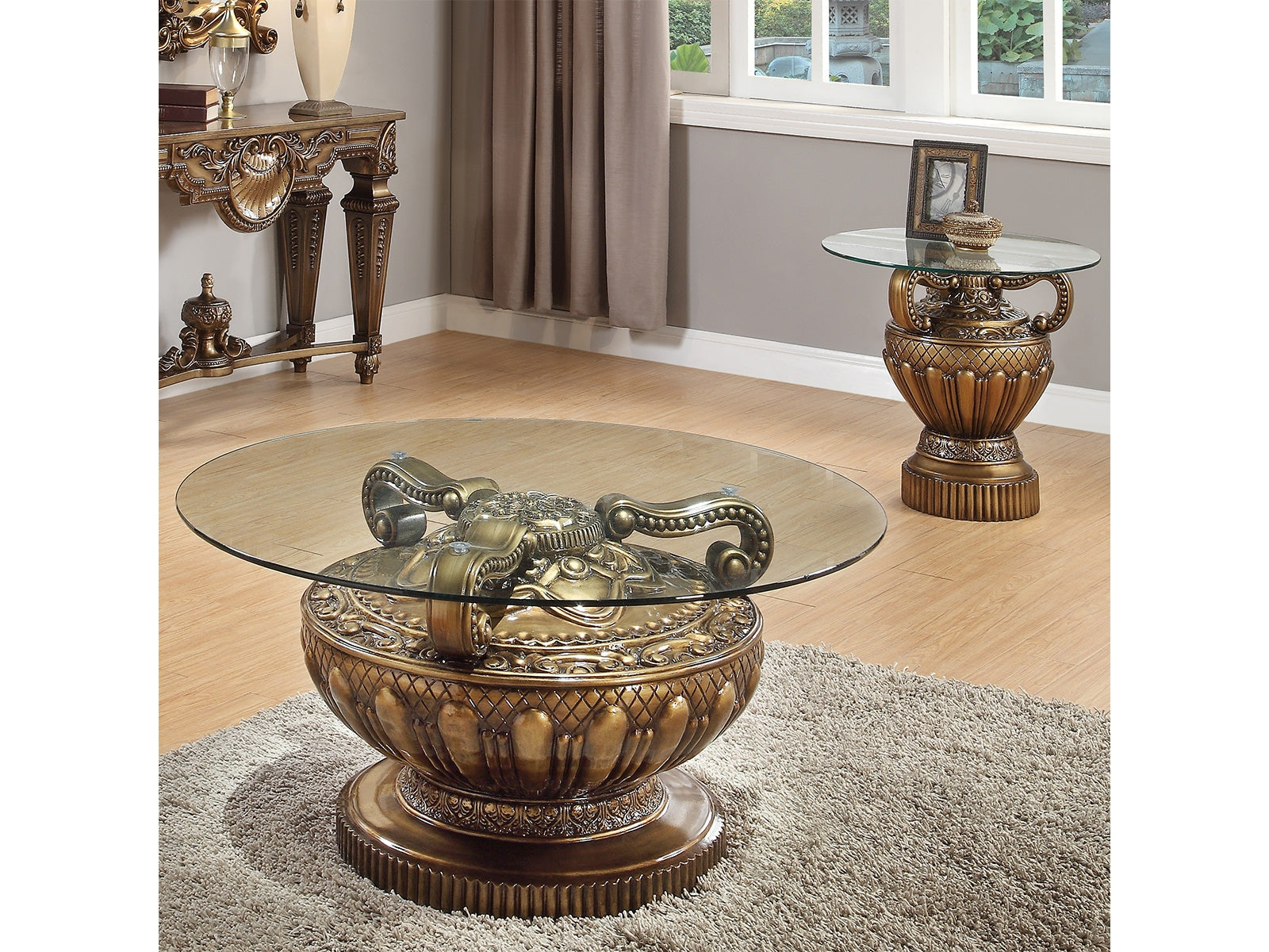 Verena Bronze 3pc Coffee Table Set / HD-8908B - Ornate Home