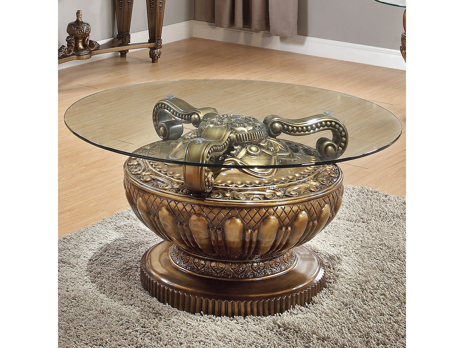 Verena Bronze Coffee Table / HD-8908B - Ornate Home