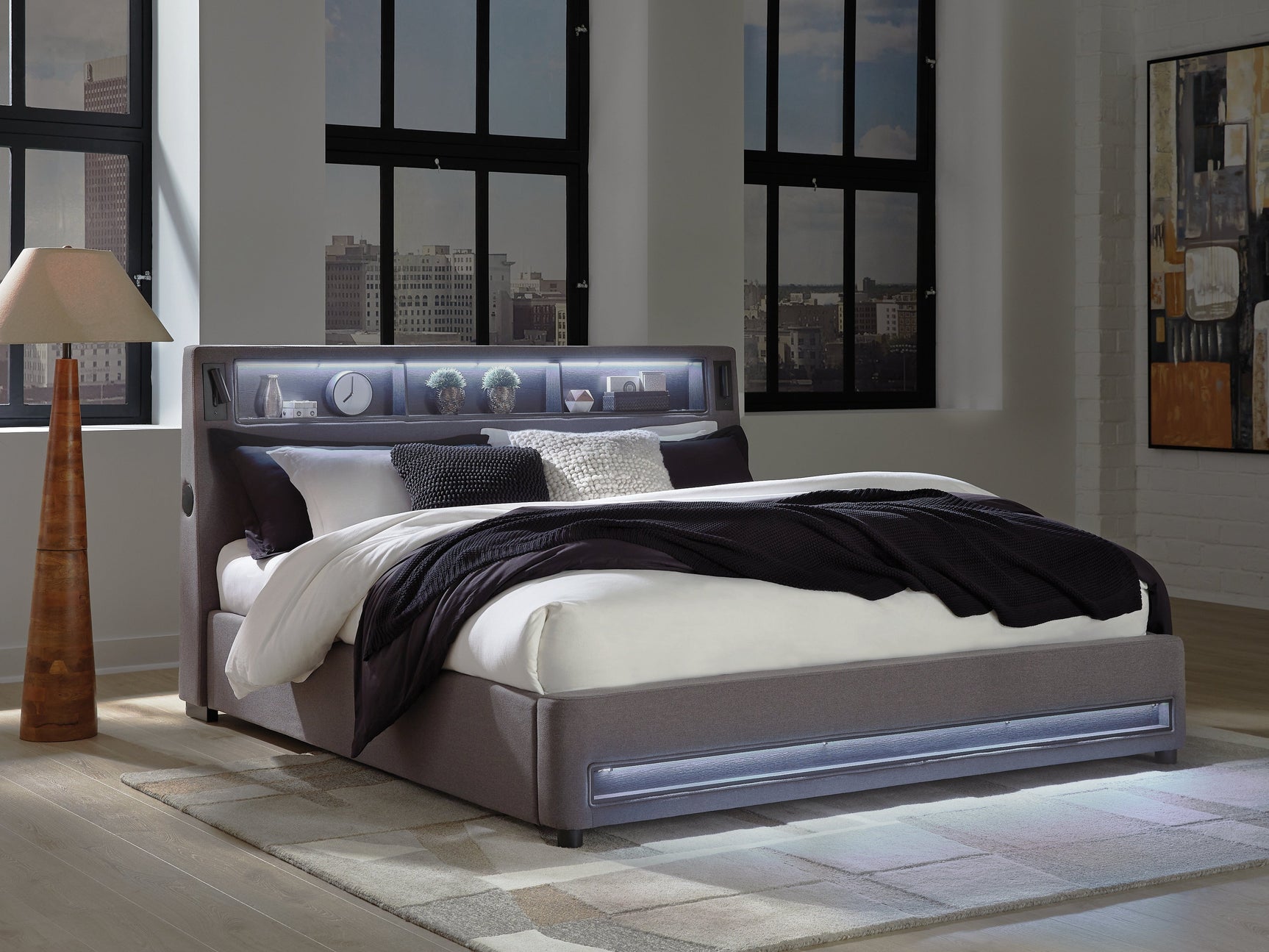 Verishaw Gray King Upholstered Bed (Online Special Price) - Ornate Home