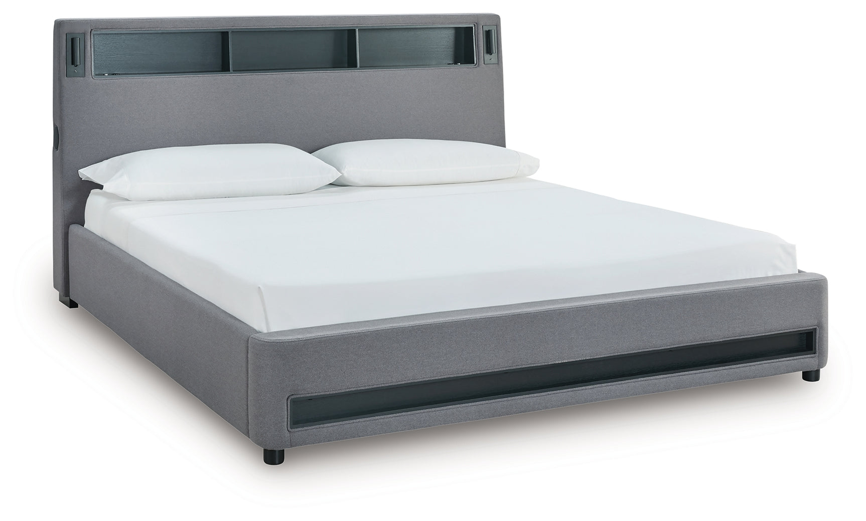 Verishaw Gray King Upholstered Bed - Ornate Home