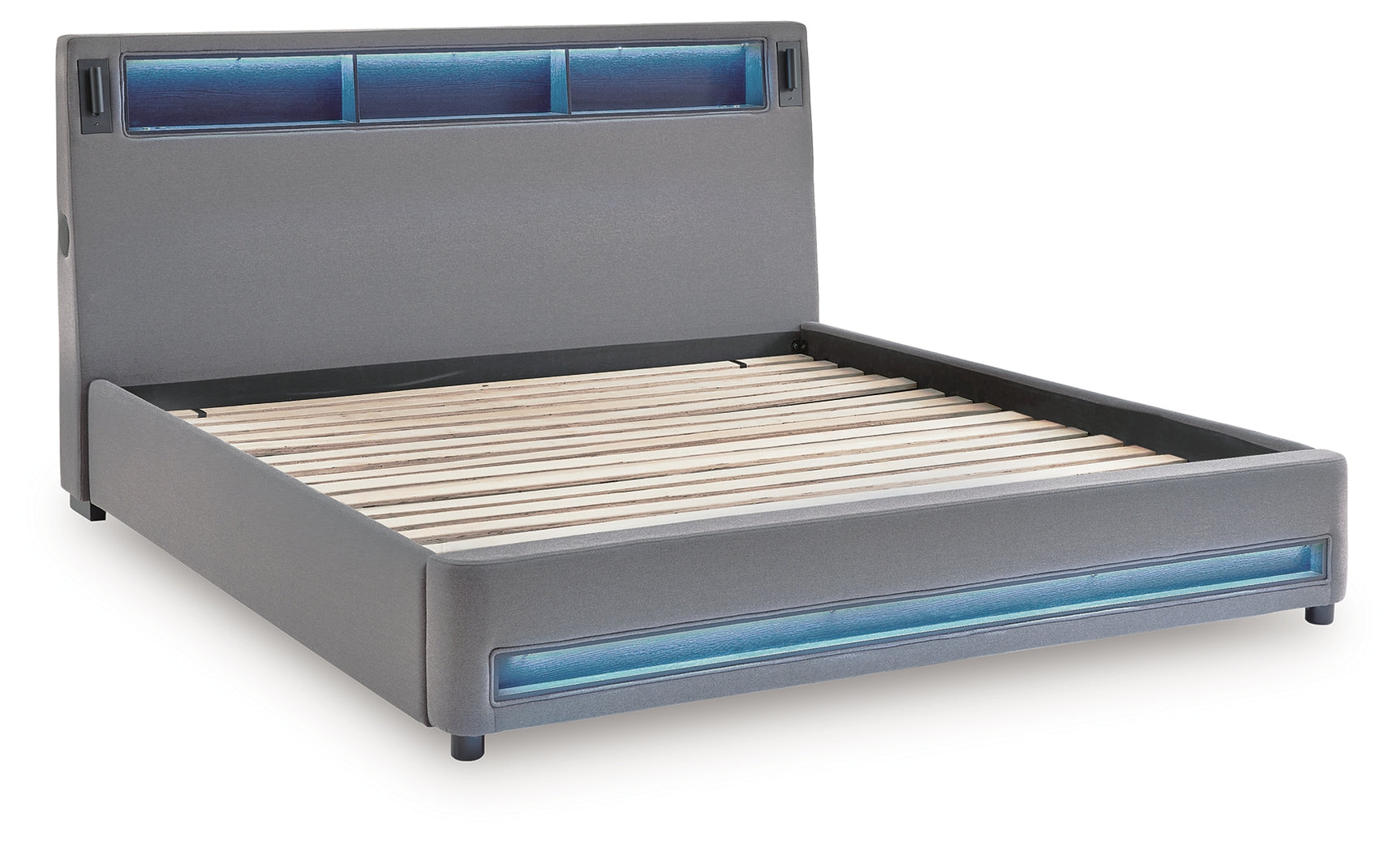Verishaw Gray King Upholstered Bed - Ornate Home