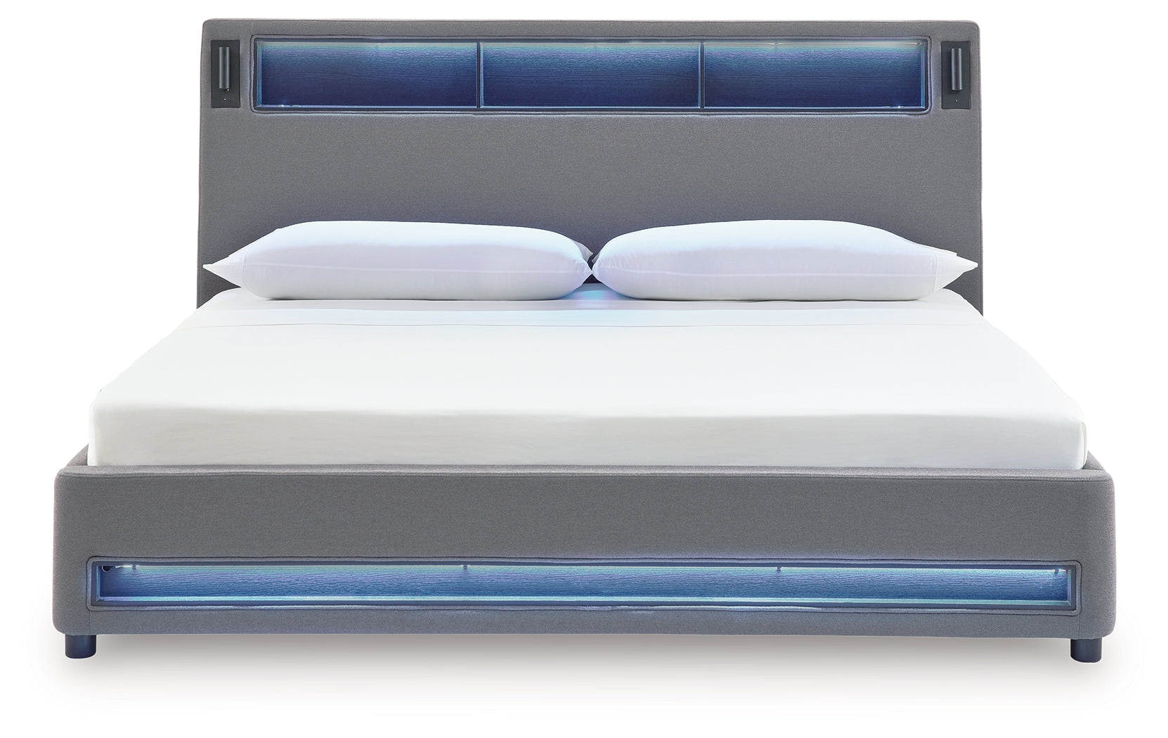 Verishaw Gray King Upholstered Bed - Ornate Home