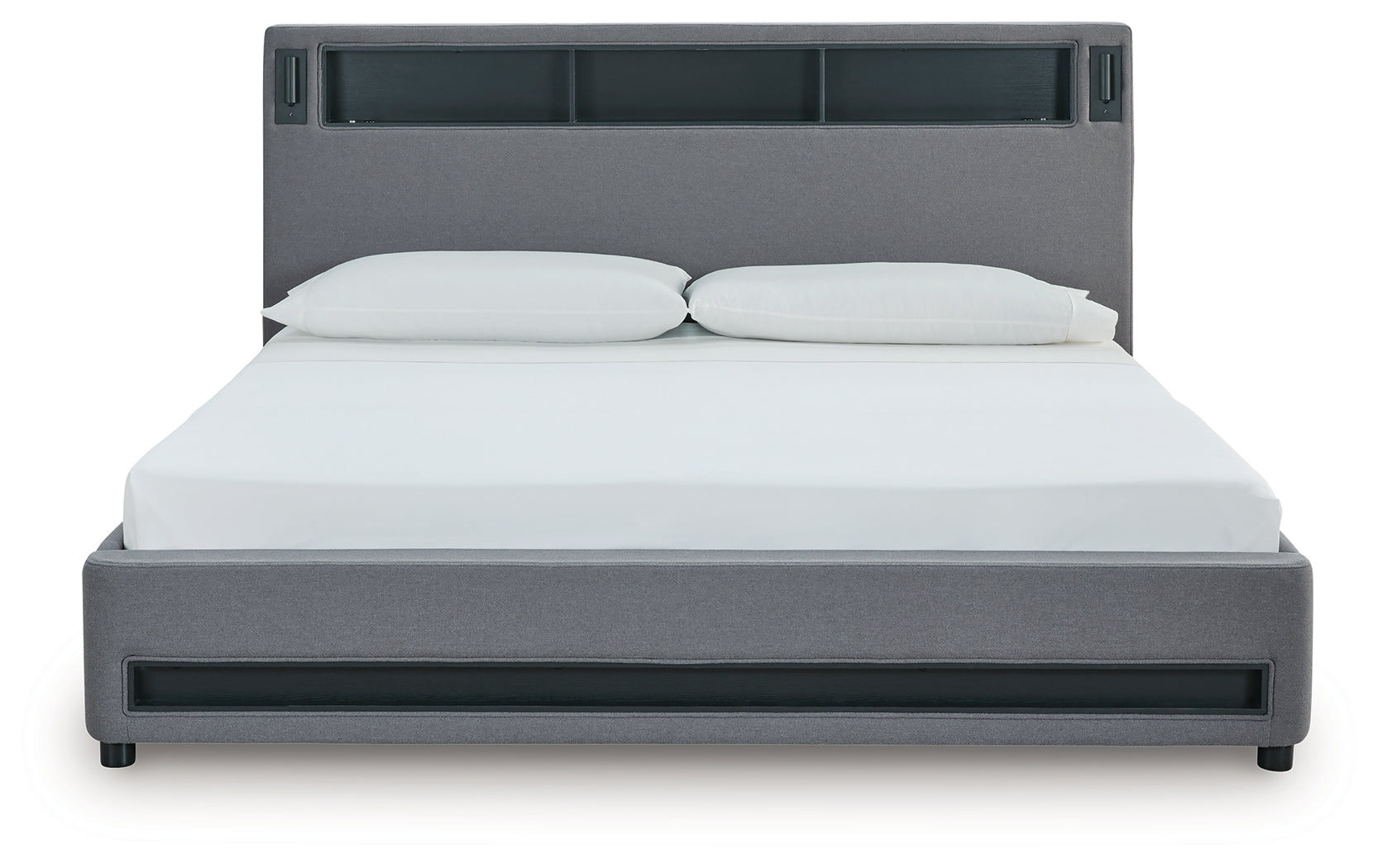 Verishaw Gray King Upholstered Bed - Ornate Home
