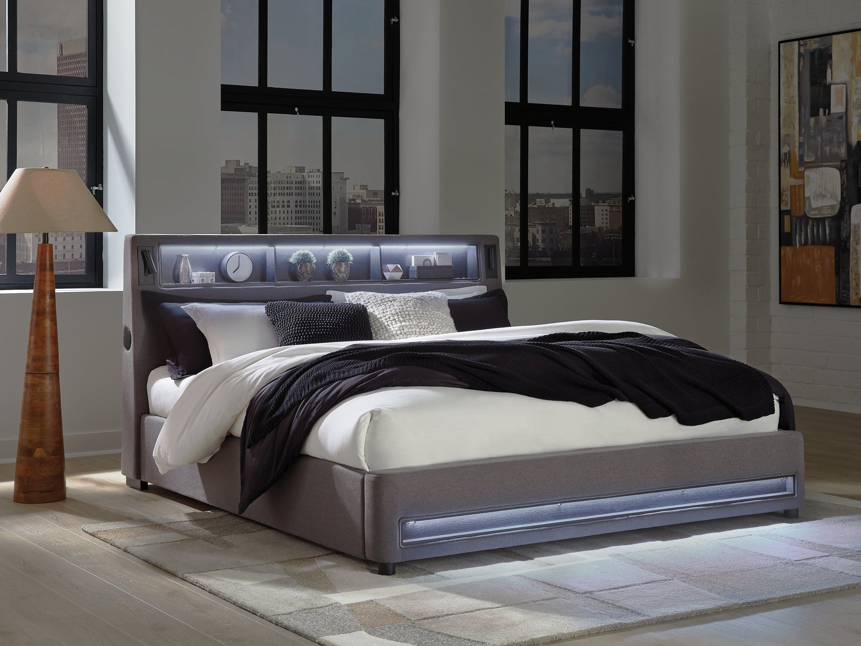 Verishaw Gray King Upholstered Bed - Ornate Home