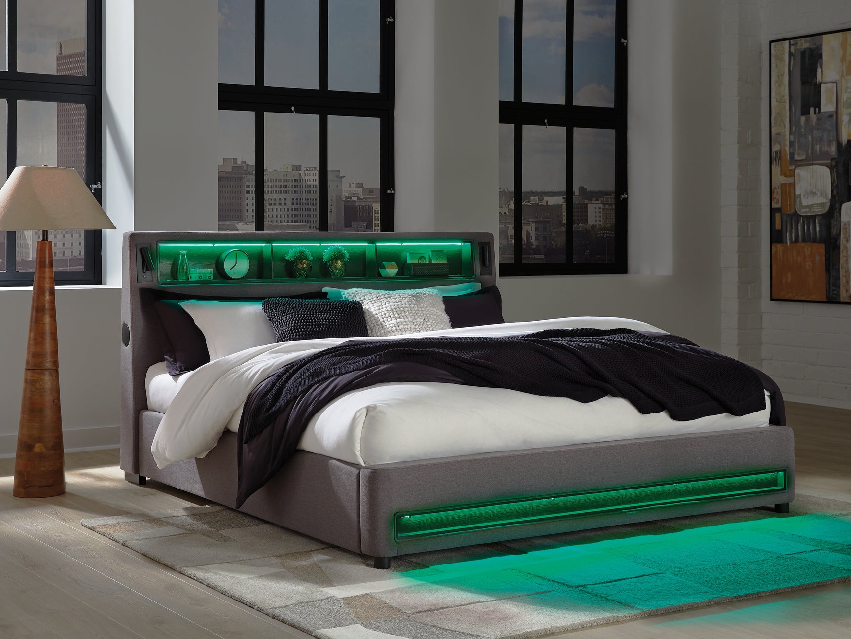 Verishaw Gray King Upholstered Bed - Ornate Home