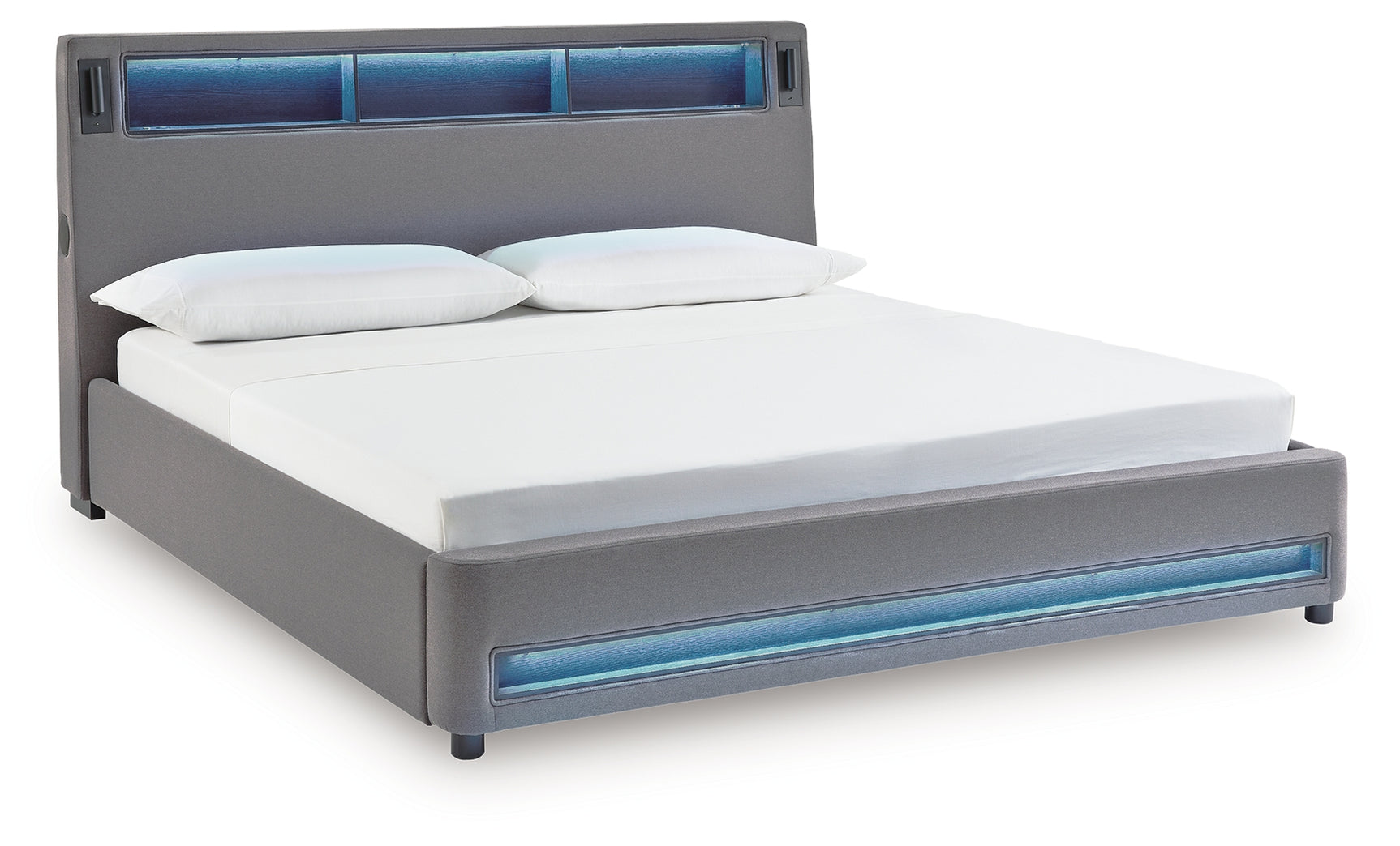 Verishaw Gray Queen Upholstered Bed - Ornate Home