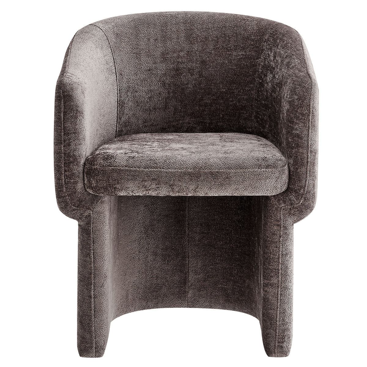 Verity Chocolate Brown Barrel Back Chenille Dining Armchair - Ornate Home
