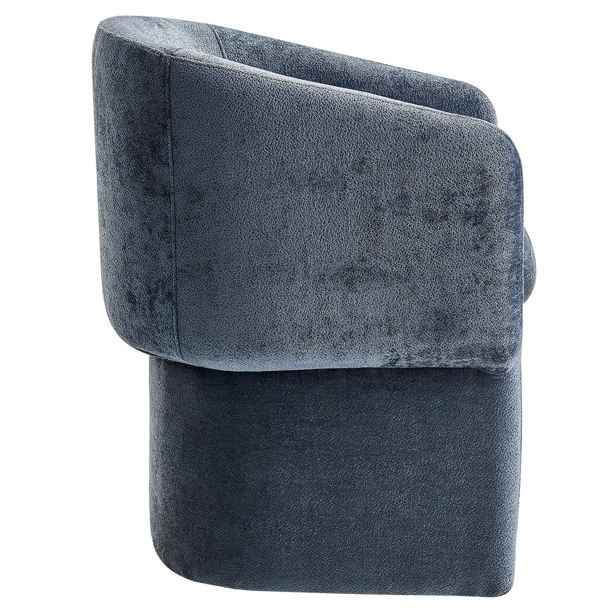 Verity Slate Blue Barrel Back Chenille Dining Armchair - Ornate Home