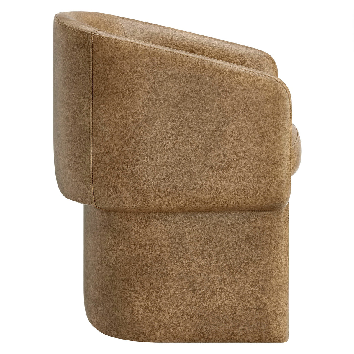Verity Toast Barrel Back Vegan Leather Dining Chair - Ornate Home