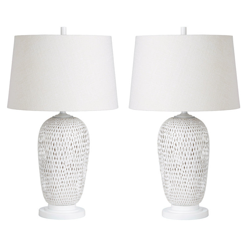 Verity White Table Lamp (Set of 2) - Ornate Home