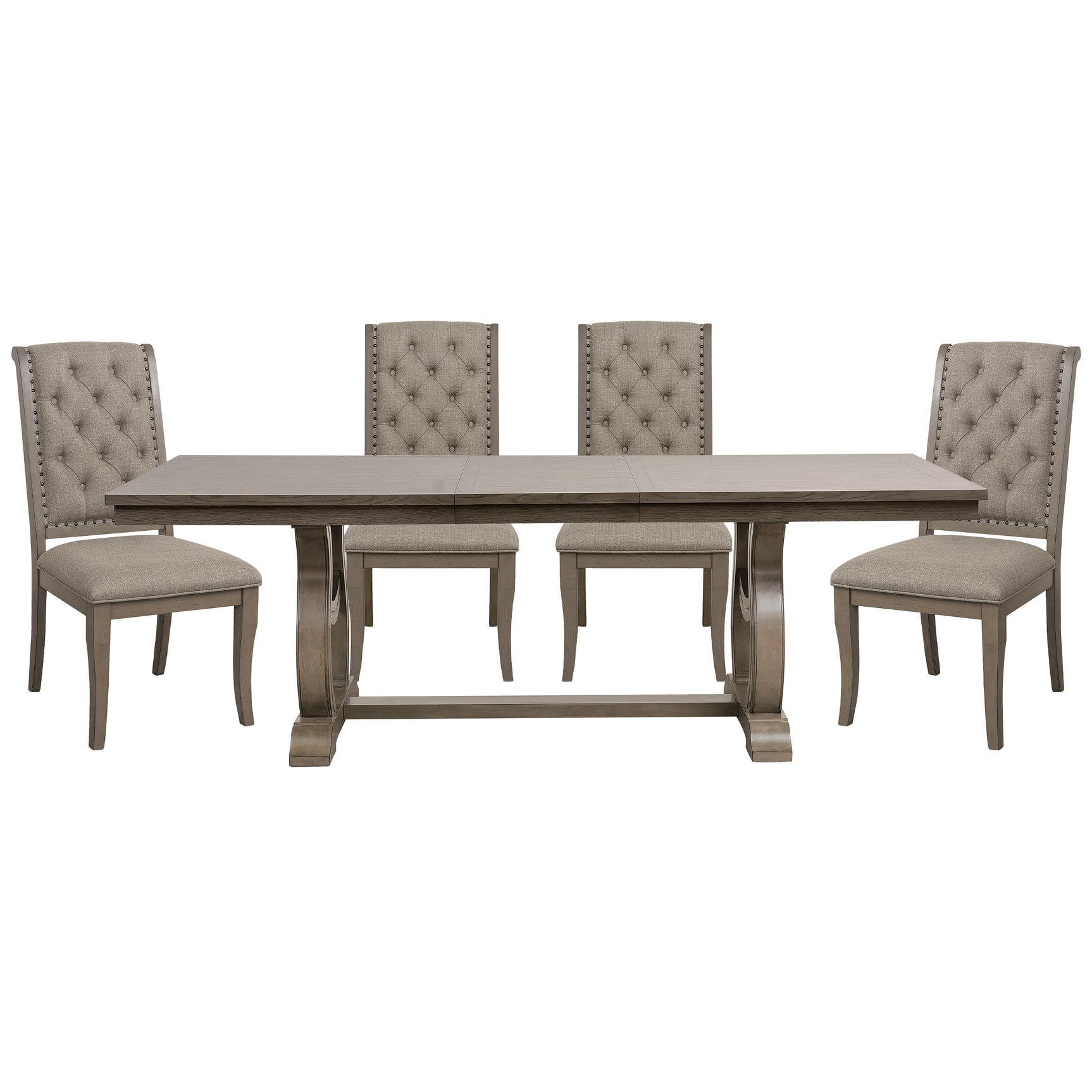 Vermillion Gray Cashmere 5-piece Dinig Table Set - Ornate Home