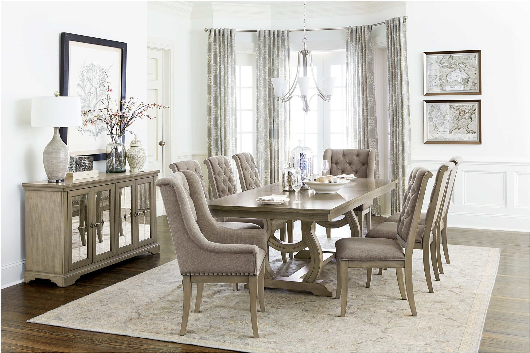Vermillion Gray Cashmere Dining Room Side Chair (Set of 2) - Ornate Home