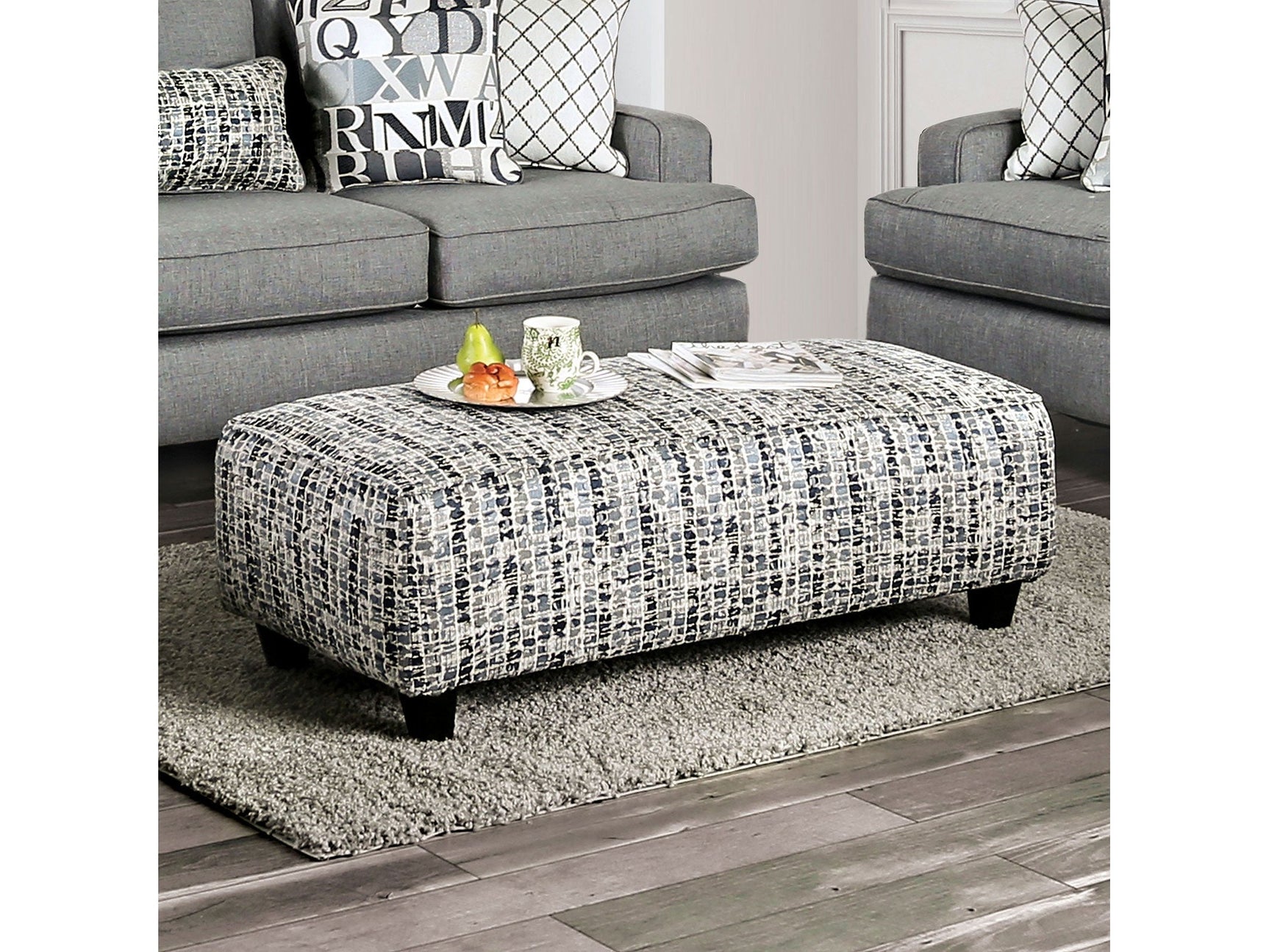 Verne Pattern Ottoman - Ornate Home