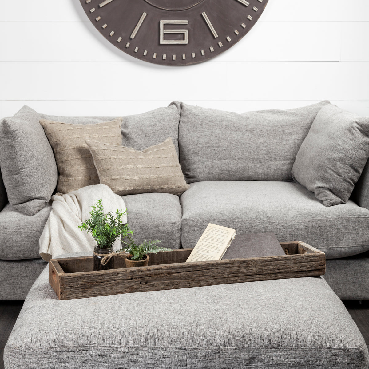 Vernon Brown Large Reclaimed Wood Tray - Ornate Home