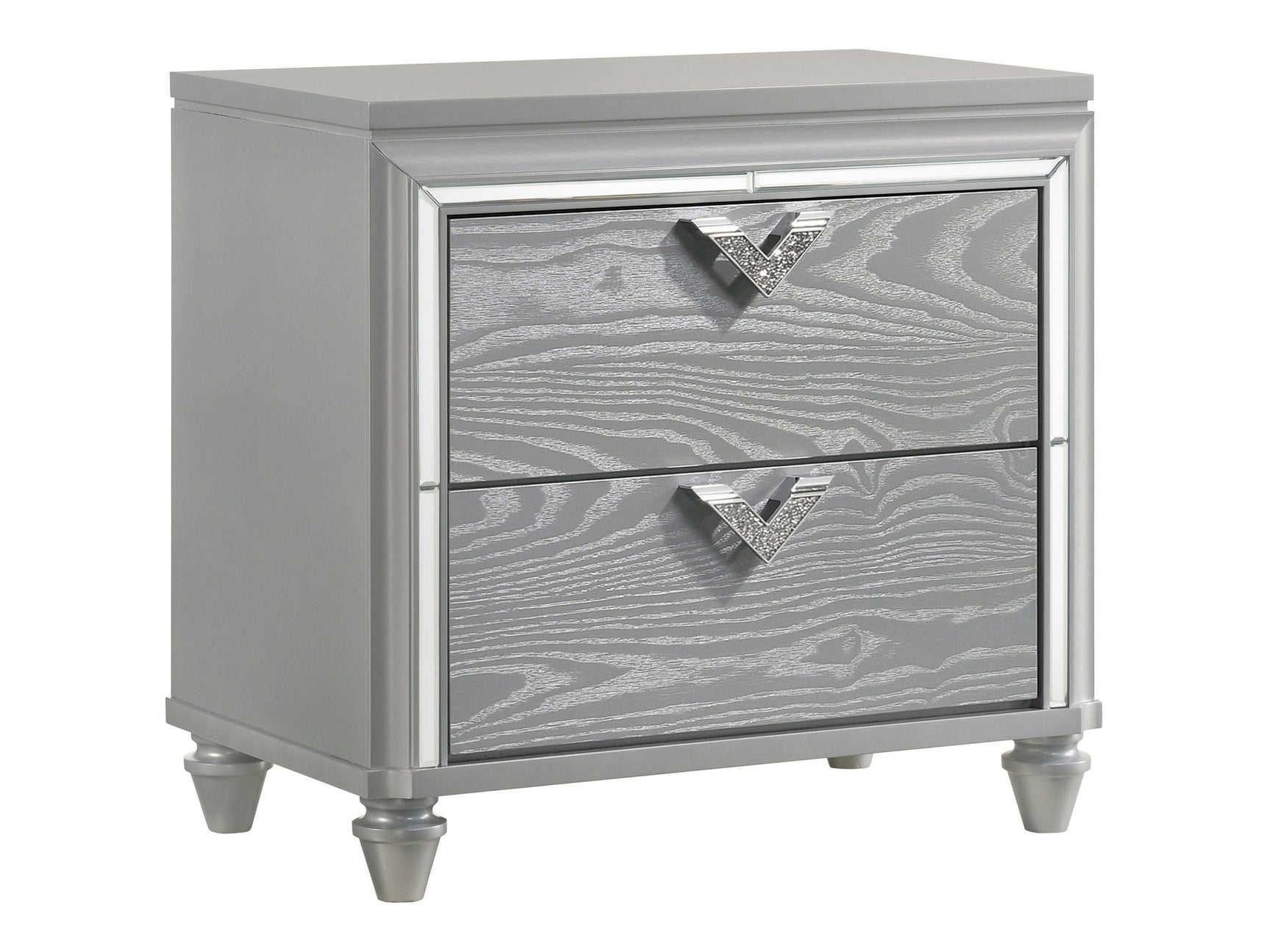 Veronica Light Silver Nightstand - Ornate Home