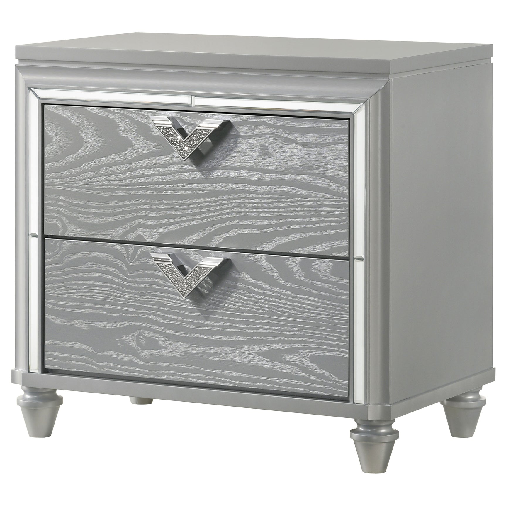 Veronica Light Silver Nightstand - Ornate Home