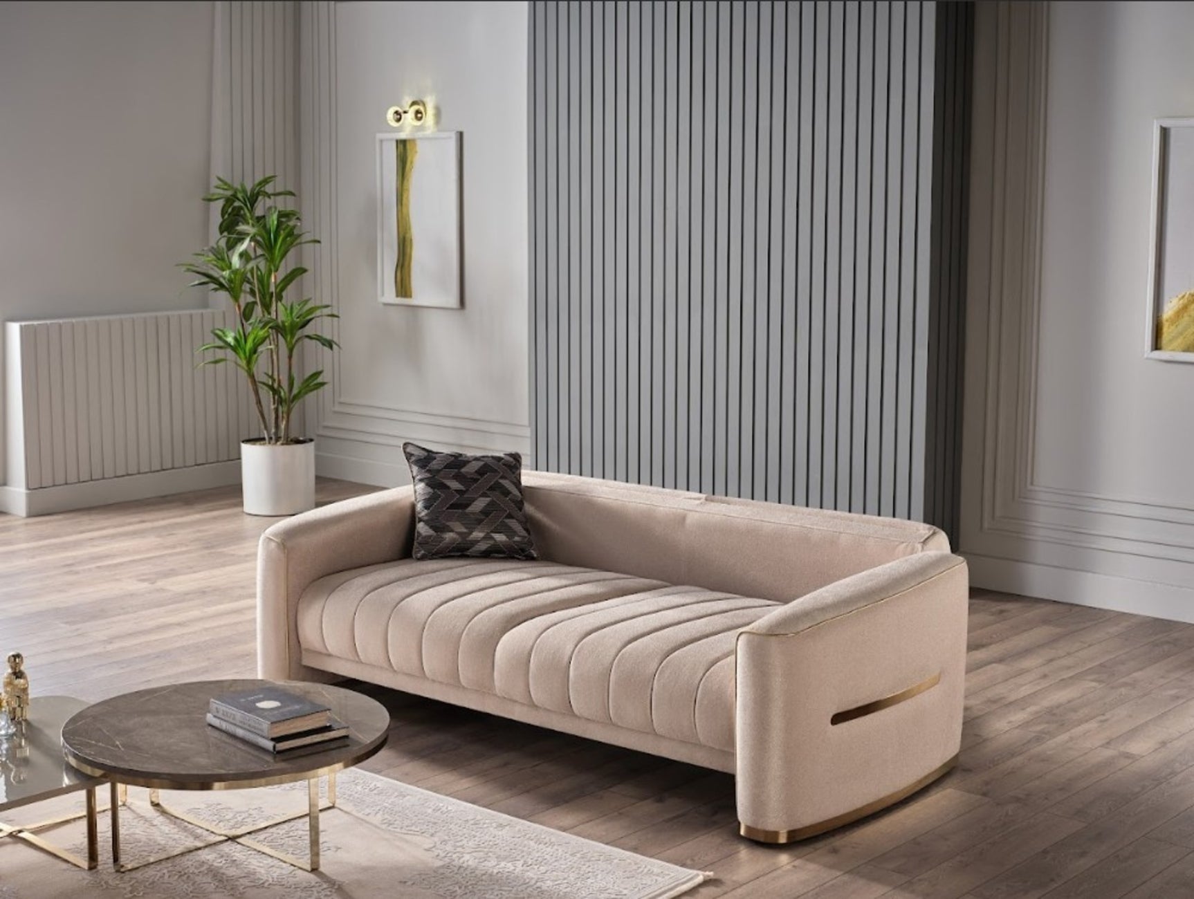 Veronica Silver Vizon 3 Seat Sleeper Sofa - Ornate Home