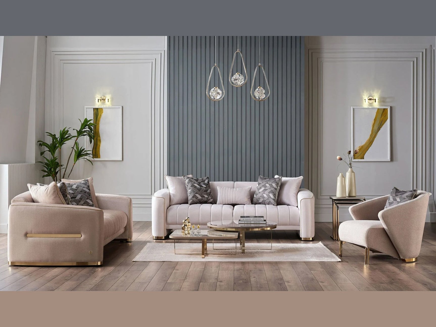 Veronica Silver Vizon 3 Seat Sleeper Sofa - Ornate Home